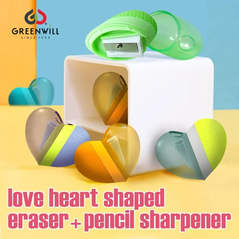 Love Heart Eraser With Sharpener